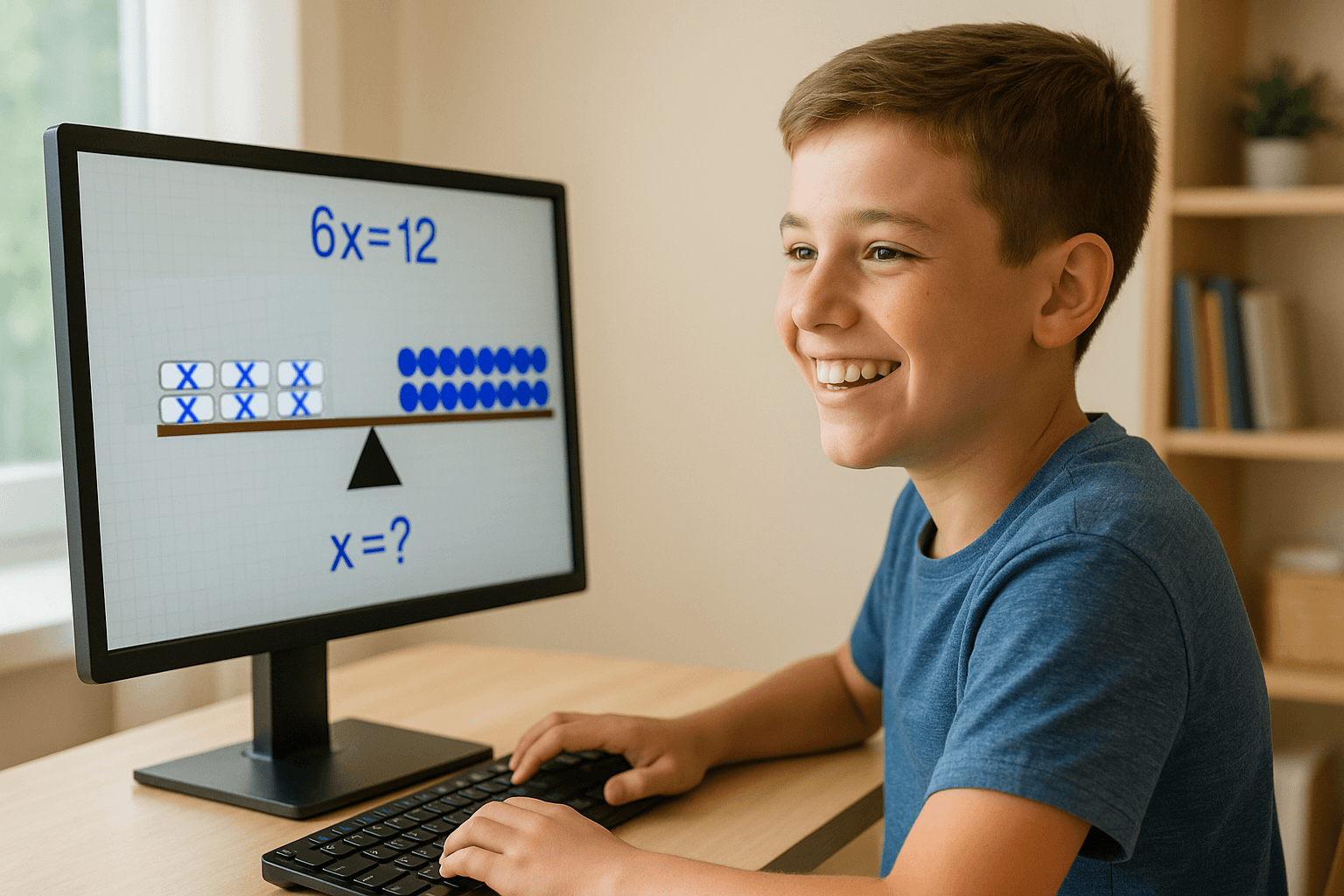 ילד לומד מתמטיקה באפליקציית 12trix